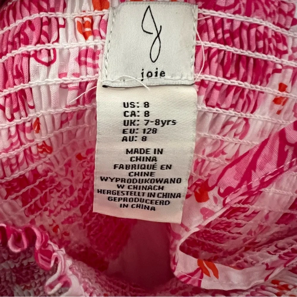 Joie Girls Pink Floral Dress Size 8